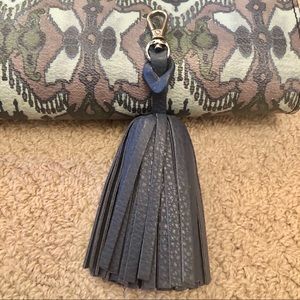 ELA Blue leather tassel bag accessory *NEW*